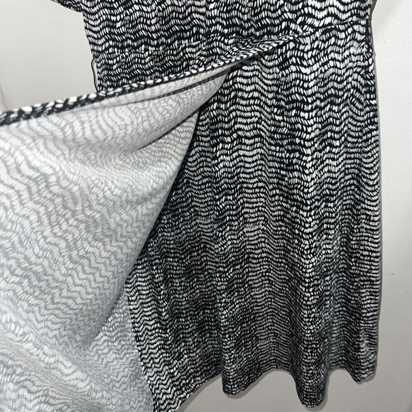 Apt. 9 Black and White Patterned Midi Dress Size Large - Picture 4 of 7